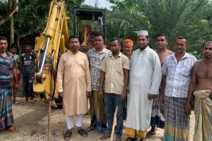 সাতক্ষীরা সদরের বাঁশদহা ইউনিয়নে নতুন সড়ক পাকাকরণ কাজের উদ্বোধন